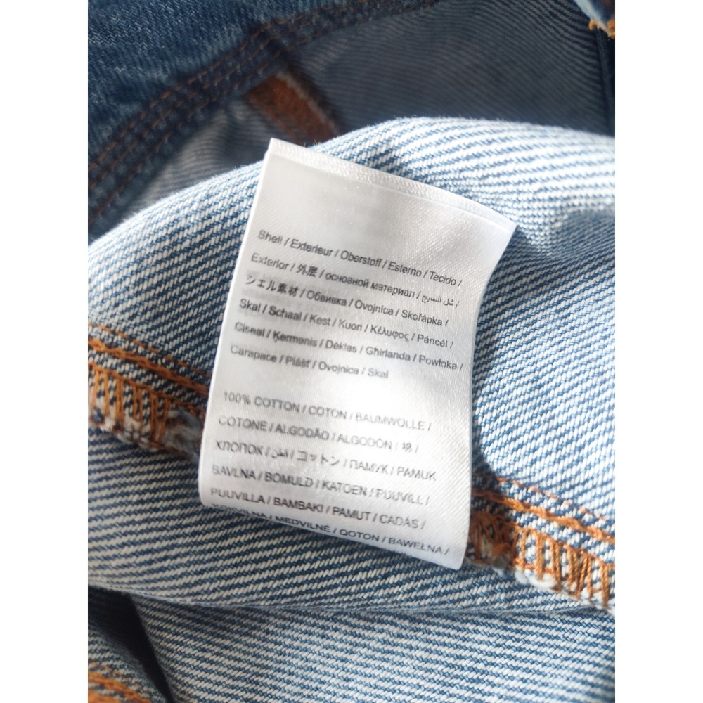 New Farm Rio Skirt 32 Denim Maxi Wave Light Wash Scalloped Button Front Artsy - Picture 12 of 12